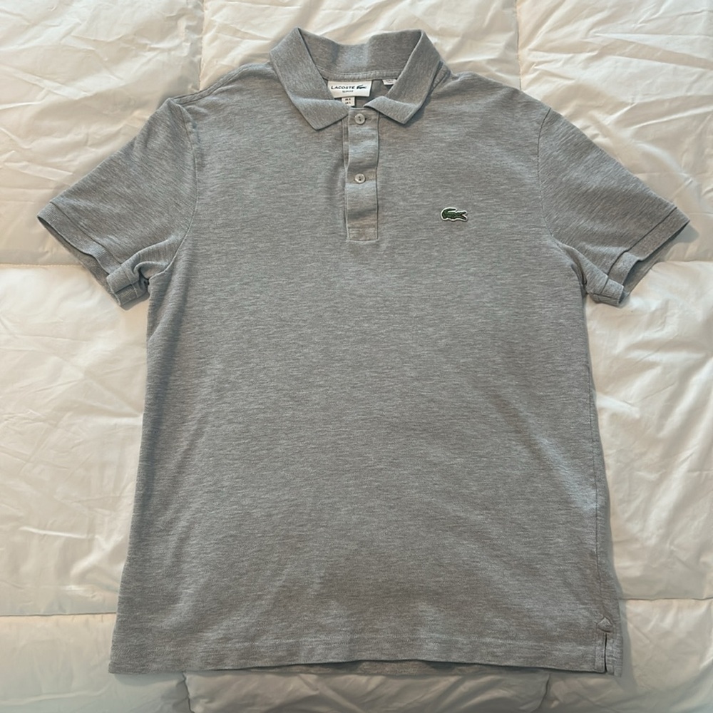 Men’s Lacoste Polo (Slim Fit Gray)